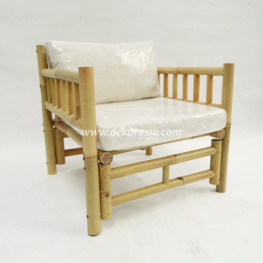 Bamboo Single Sofa, Chairs Bamboo for Living Room, Natural Chairs Indoor Bamboo Furnitures